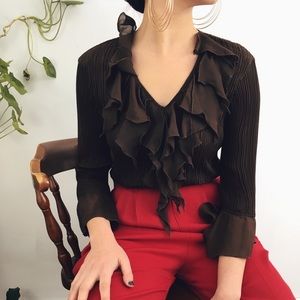 Chocolate Ruffled Blouse